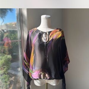Alberto Makali Black Multicolor Women's Blouse Size Small-Medium